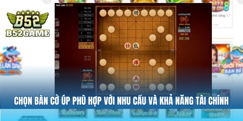 Chọn bàn cờ úp phù hợp với nhu cầu và khả năng tài chính