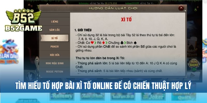 Tìm hiểu tổ hợp bài xì tố online để có chiến thuật hợp lý